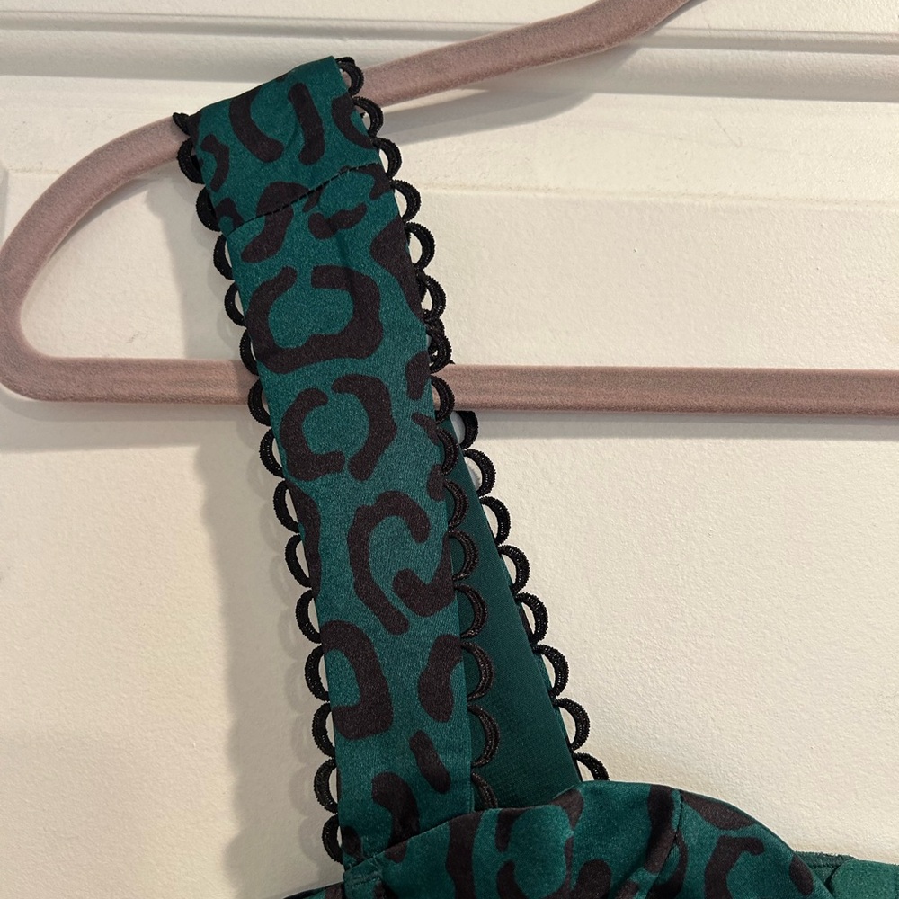For Love And Lemons Teal Print Bustier - Picture 7 of 15